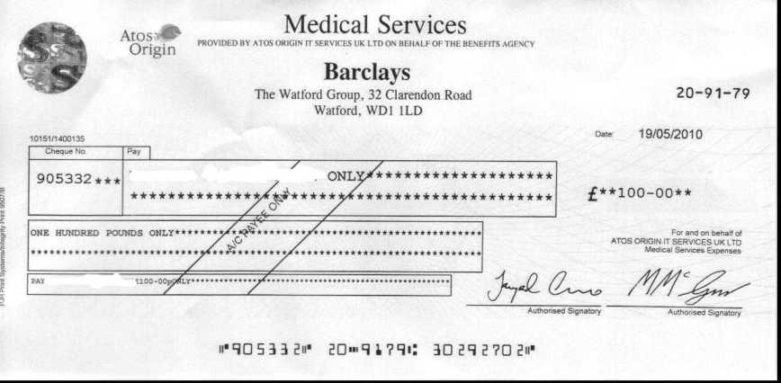 Cheque front